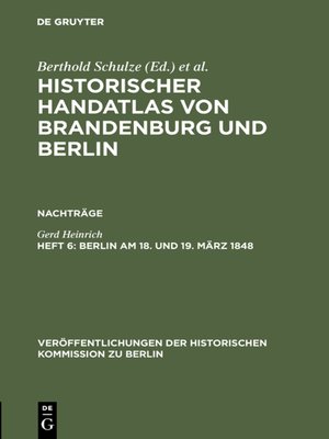 cover image of Berlin am 18. und 19. März 1848